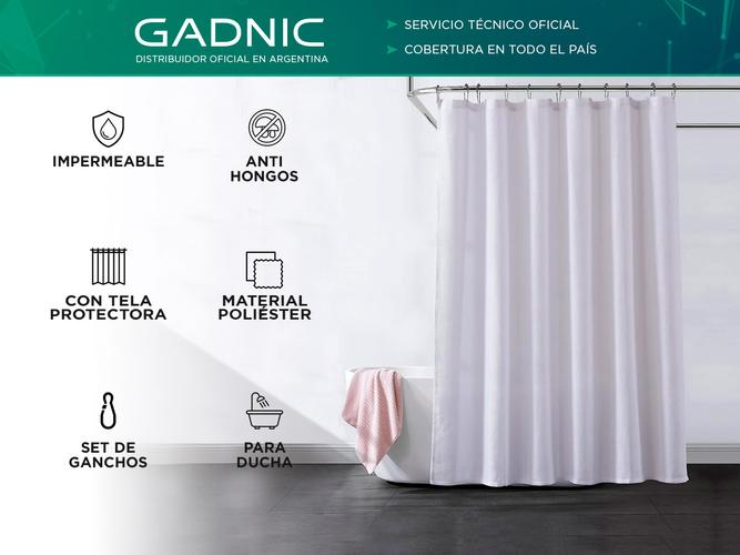 Cortina De Baño Ducha Gadnic Bagno2 Tela Impermeable - 1