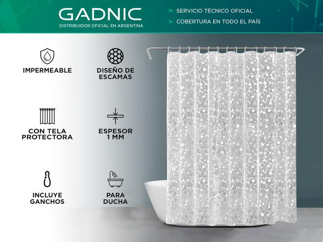 Cortina De Baño Ducha Gadnic Bagno3 Impermeable con Diseño - 1