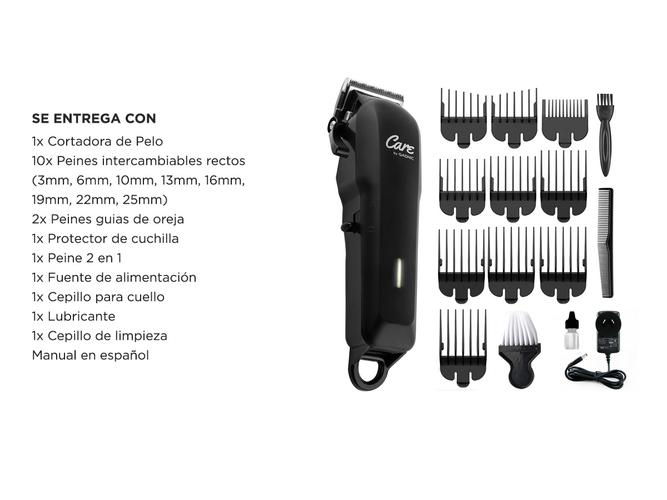 Máquina de Cortar Pelo Care By Gadnic S2000 Profesional 8 Peines + Accesorios - 6