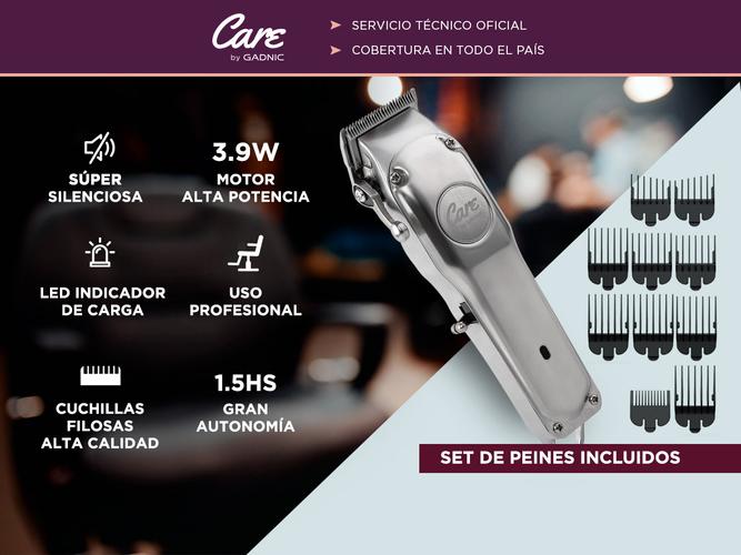 Máquina de Cortar Pelo Gadnic S3000 Acero Inoxidable Uso Profesional Recargable Usado - 1