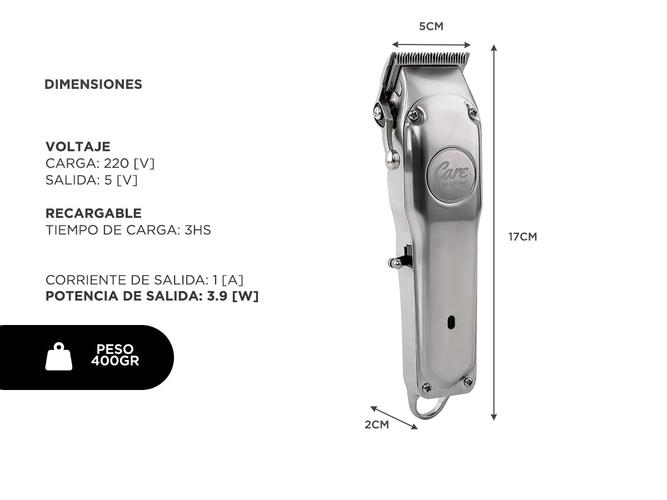 Máquina de Cortar Pelo Gadnic S3000 Acero Inoxidable Uso Profesional 39w Recargable  8 Peines - 5