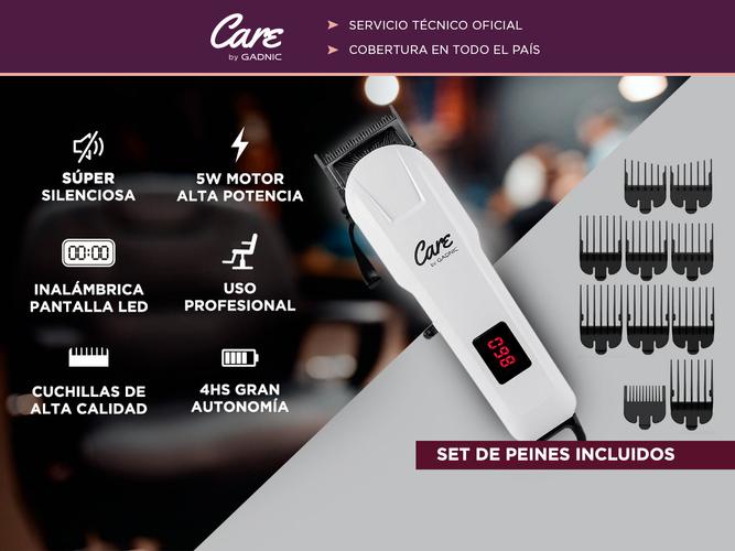 Máquina de Cortar Pelo Gadnic S2000 Inalámbrica Profesional 10 Peines  Accesorios  Usado - 1