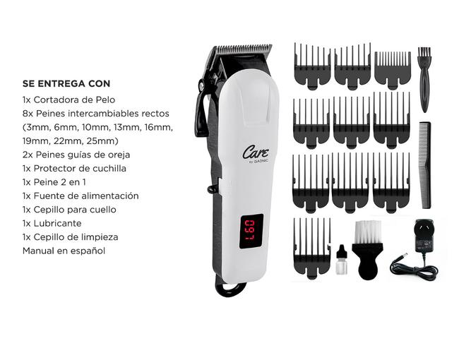 Máquina de Cortar Pelo Gadnic S2000 Inalámbrica Profesional 10 Peines  Accesorios  - 6