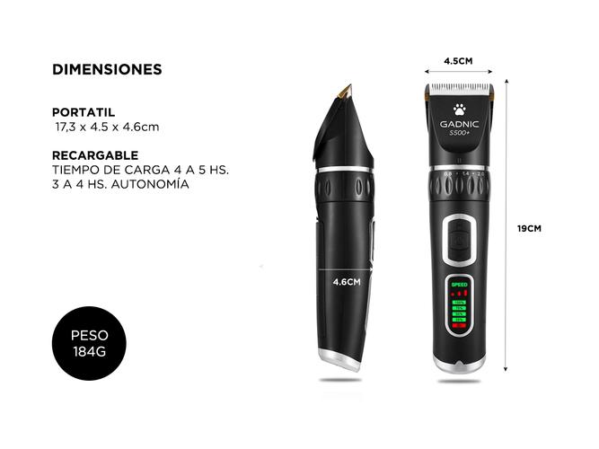 Máquina De Cortar Pelo Para Perros Gadnic S500 Regulable Portátil Y Recargable - 5