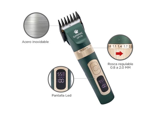 Cortadora de Pelo Canina Gadnic  con pantalla Lcd Usb - 4