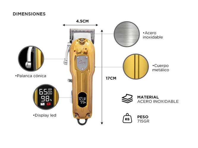 Maquina Cortadora de Pelo Profesional Gadnic  Kit Peines y Cuchillas - 4