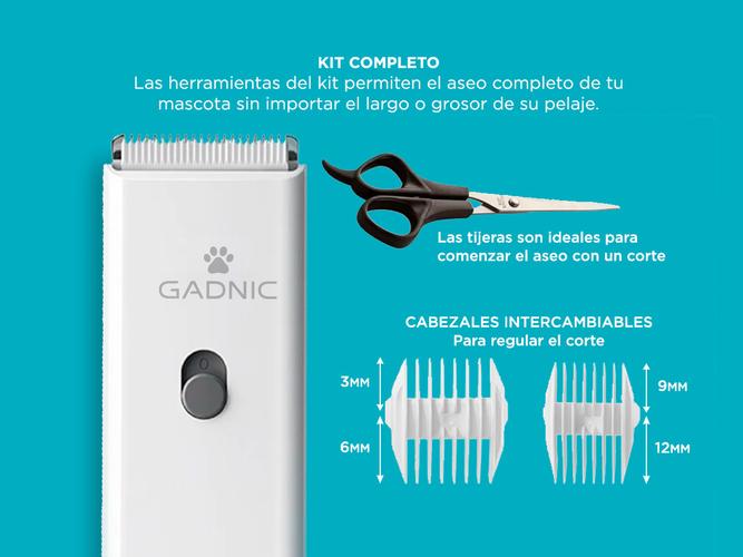Maquina Para Rasurar Perros Gatos Gadnic + Accesorios de Aseo - 3
