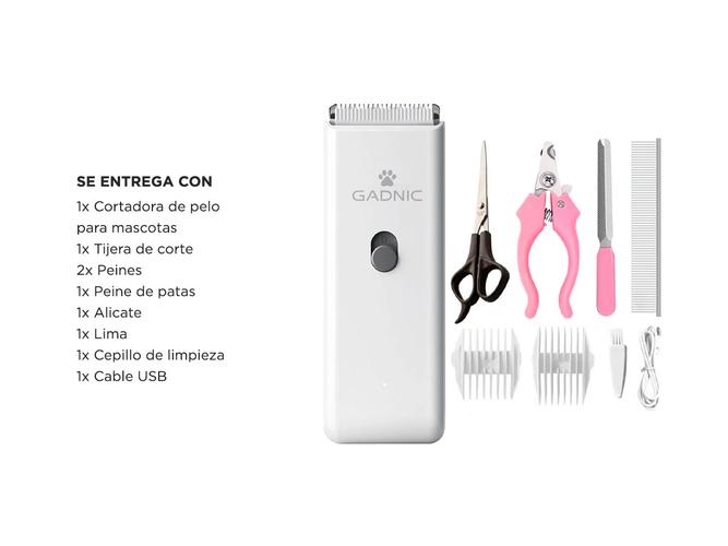 Maquina Para Rasurar Perros Gatos Gadnic + Accesorios de Aseo - 6