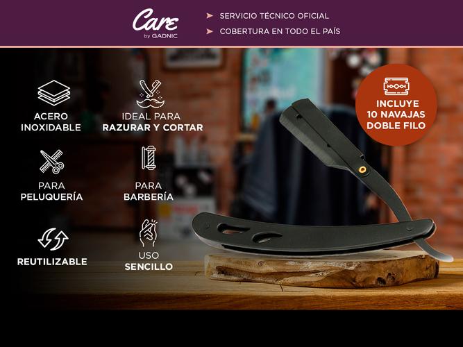 Porta Navaja Gadnic Barbería Peluquería Metal Negro  - 1