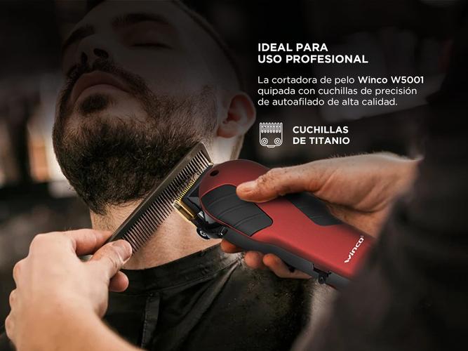Maquina Cortadora De Pelo Winco W5001 Titanio 4 Peines Profesional - 4