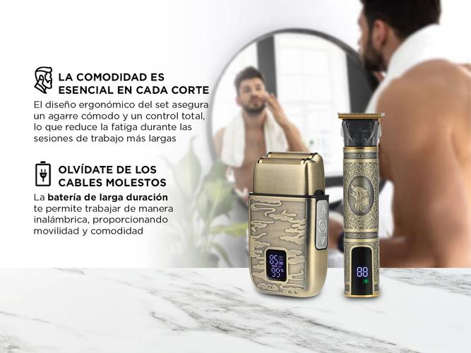 Set de Peluquería Barbería Gadnic BRAZ 2000 Cortadora de Pelo  Afeitadora - 4