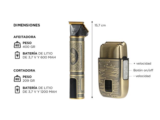 Set de Peluquería Barbería Gadnic BRAZ 2000 Cortadora de Pelo  Afeitadora - 5