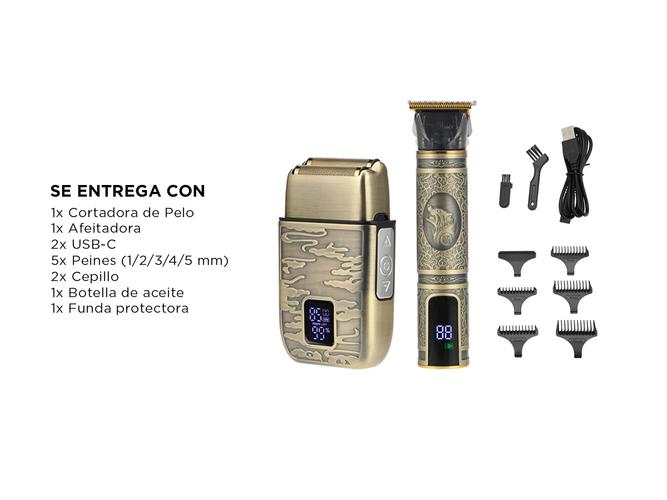 Set de Peluquería Barbería Gadnic BRAZ 2000 Cortadora de Pelo  Afeitadora - 6
