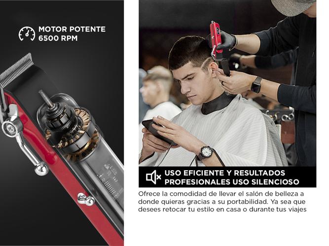 Cortadora de Pelo Gadnic Para Pelo Recargable Rojo - 2