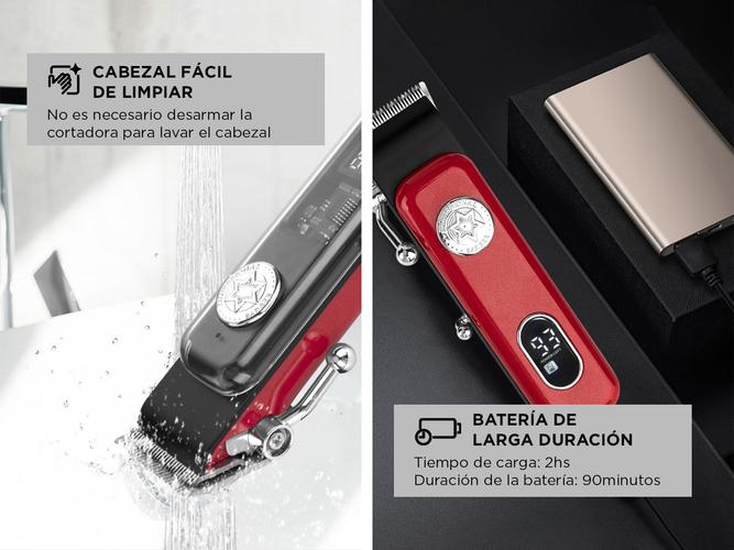Cortadora de Pelo Gadnic Para Pelo Recargable Rojo - 4