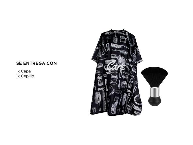 Set Barberia Capa con Diseño Gadnic + Cepillo Sacapelo - 4