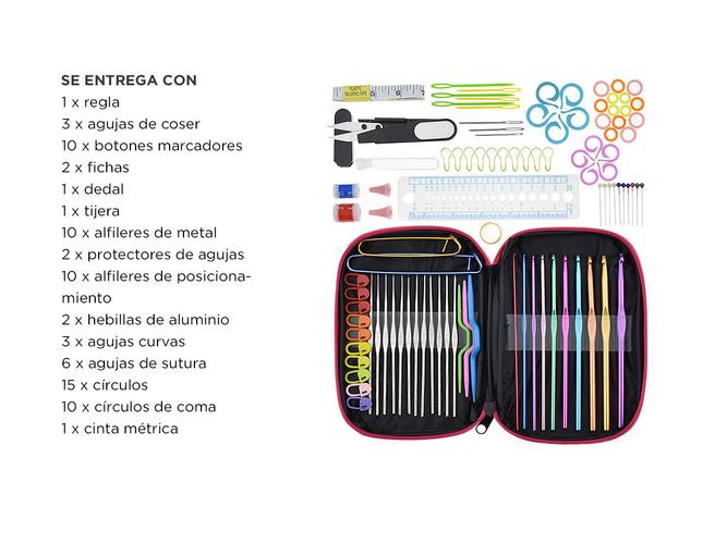 Set Crochet Costura Gadnic CRO01 100 Piezas Accesorios - 5