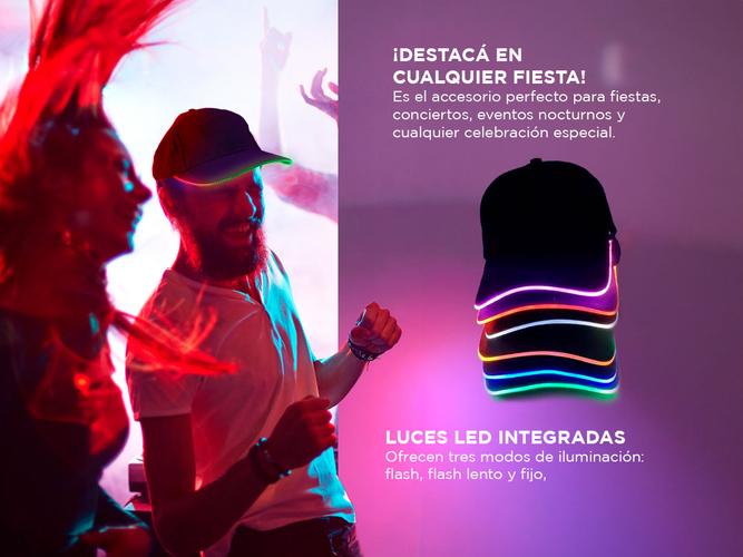 Gorra Luminosa de Cotillón Gadnic COTI07 Luces de Colores - 2