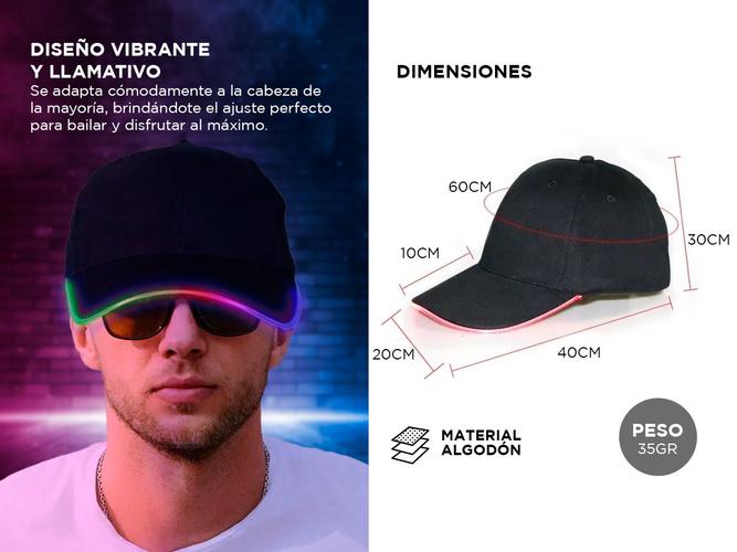 Gorra Luminosa de Cotillón Gadnic COTI07 Luces de Colores - 3