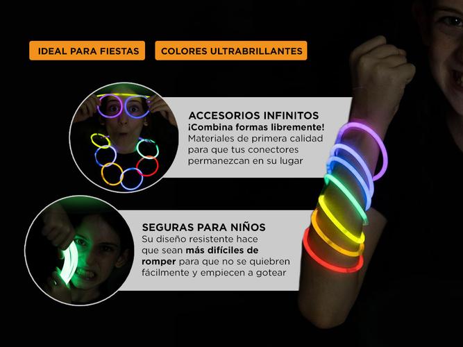 Pack de Pulseras Luminosas Quimicas Ziyen De Neon X100 - 2
