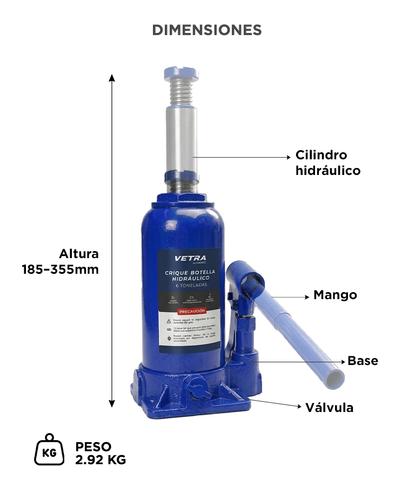 Crique Botella Hidraulico Gadnic 6 Toneladas Gato Auto Prol Alta Resistencia Compacto - 5