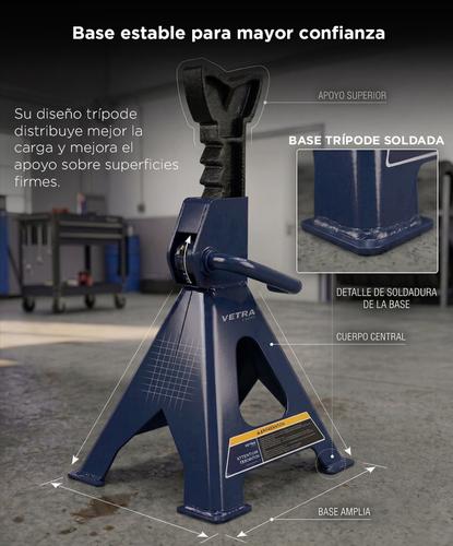 Kit x2 Caballetes Trípode Gadnic 2 Toneladas Plegable Altura Ajustable Auto Camioneta - 3