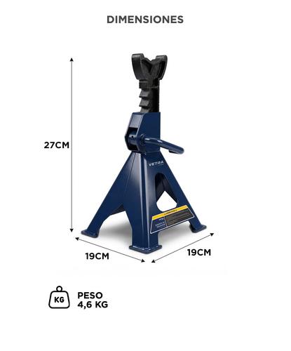 Kit x2 Caballetes Trípode Gadnic 2 Toneladas Plegable Altura Ajustable Auto Camioneta - 4