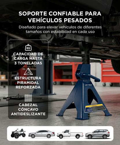 Caballetes Para Auto Vetra By Gadnic 3 Toneladas Trípode Altura Ajustable - 2