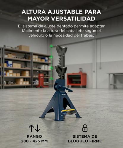 Caballetes Para Auto Vetra By Gadnic 3 Toneladas Trípode Altura Ajustable - 3
