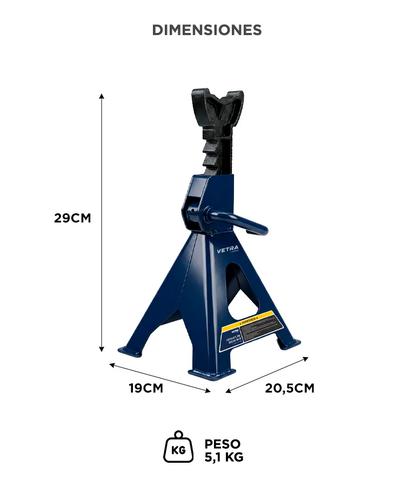 Caballetes Para Auto Vetra By Gadnic 3 Toneladas Trípode Altura Ajustable - 5