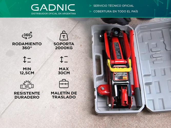 Criquet Carrito Hidraulico Gadnic 2000 Kg + Maletin  - 1