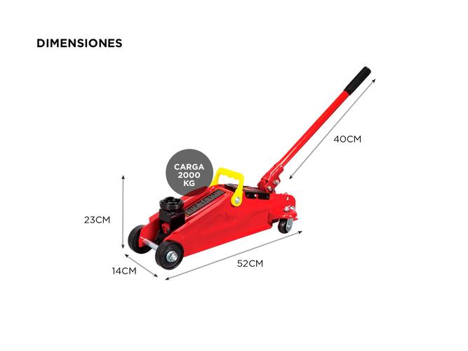 Criquet Carrito Hidraulico Gadnic 2000 Kg + Maletin  - 4