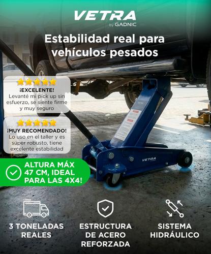 Crique Hidráulico Vetra By Gadnic 3 Toneladas Reforzado Para Pick Up Gato - 1