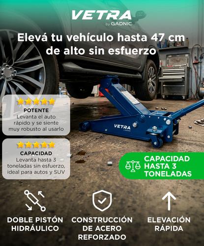 Crique Gato Hidráulico Vetra By Gadnic  3 Toneladas Doble Pistón - 1