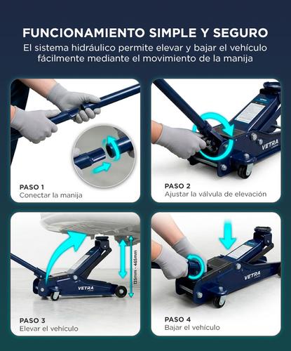 Crique Gato Hidráulico Vetra By Gadnic  3 Toneladas Doble Pistón - 4