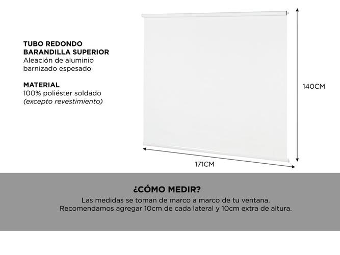 Cortina Roller Gadnic CBOUT3 Blackout Sunscreen 171 x 140 cm - 4
