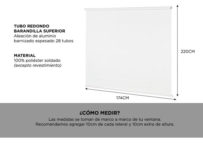 Cortina Roller Blackout Gadnic 174 x 220 cm Sombreado Perfecto - 4