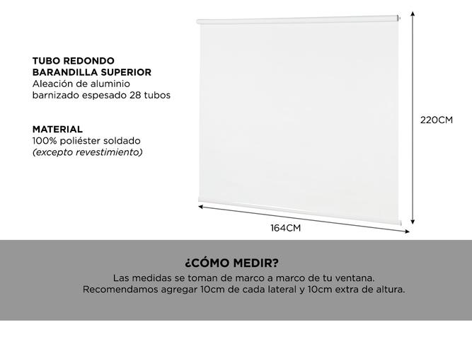 Cortina Roller Gadnic Blackout Sunscreen 164x220cm - 5