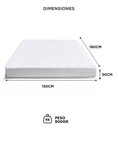 Cubre Colchon Rieti By Gadnic  2 12 Plazas 140x190x30cm Microfibra TPU Impermeable Blanco - 5
