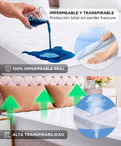 Cubre Colchon Rieti By Gadnic 200x200x31cm Microfibra 85gsm TPU 002mm Impermeable Blanco - 4