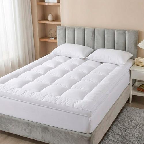 Cubre Colchon Acolchado Queen 160x200x30cm Rieti By Gadnic Espesor 5cm 600gsm Blanco Pillow Top - 0