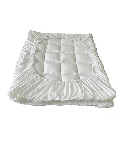 Cubre Colchon Acolchado Queen 160x200x30cm Rieti By Gadnic Espesor 5cm 600gsm Blanco Pillow Top - 6