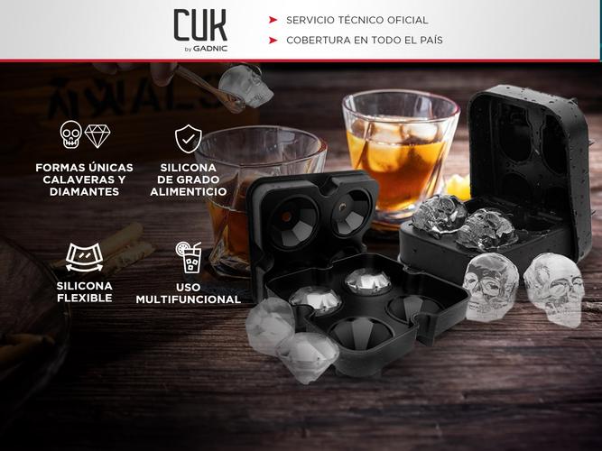 Set x2 Cubeteras de Silicona Para Hielo Gadnic ICE04 4 Hielos Calavera Y Diamante - 1