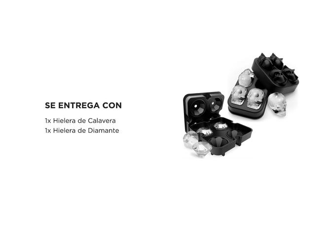 Set x2 Cubeteras de Silicona Para Hielo Gadnic ICE04 4 Hielos Calavera Y Diamante - 4