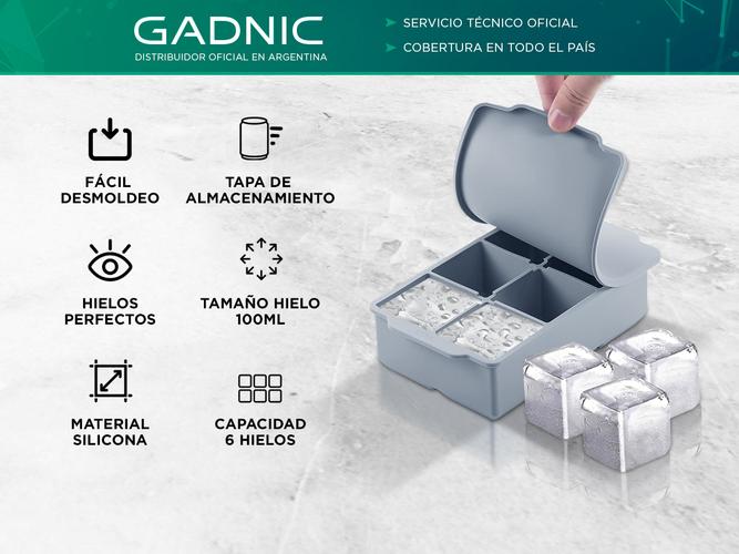 Cubetera De Silicona Gadnic Con Tapa Hielos Grandes - 1