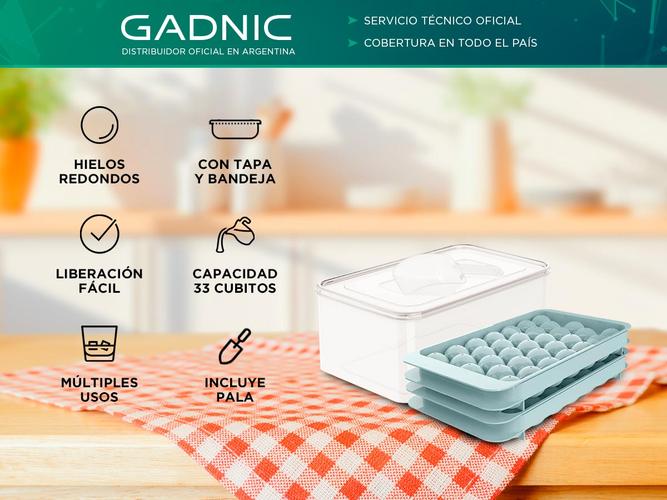 Cubetera De Hielo Con Bandeja Cubo Y Esferas Gadnic Molde Con Tapa - 1