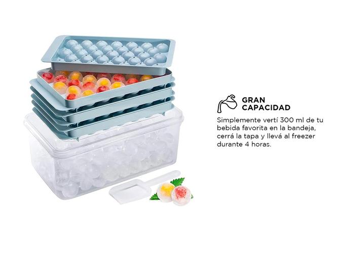 Cubetera De Hielo Con Bandeja Cubo Y Esferas Gadnic Molde Con Tapa - 3