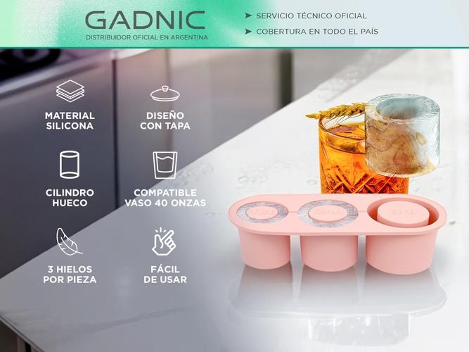 Cubetera de Silicona Gadnic con Bandeja Hielo Cilíndrico - 1