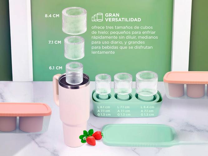 Cubetera de Silicona Gadnic con Bandeja Hielo Cilíndrico - 2
