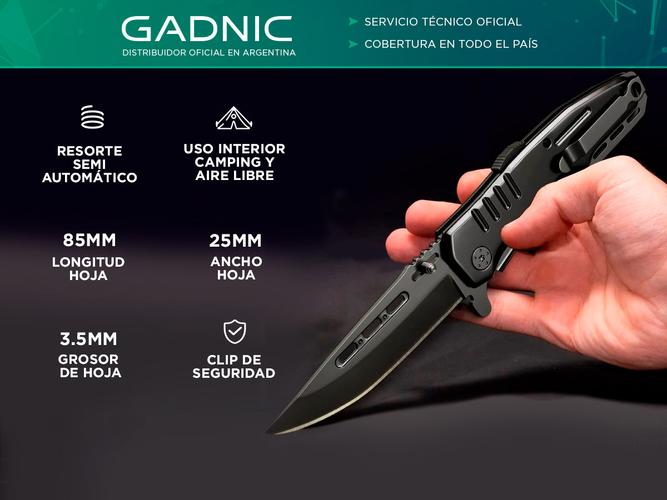 Navaja de Bolsillo Gadnic CH2R Plegable Cuchillo Táctico Camping - 1